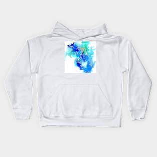 Gtropical ocean abstract alcohol ink print Kids Hoodie